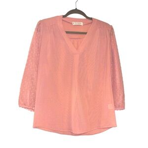 Women's V-Neck Loose Long Sleeve Shirt Dot Women Tops